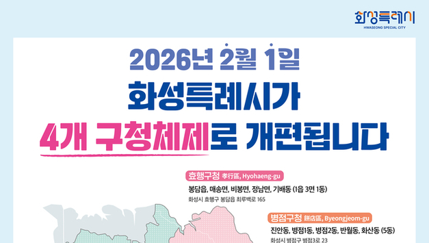 정명근 시장 화성특례시, 4개 구청 개청 앞두고 막바지 준비 ‘박차’