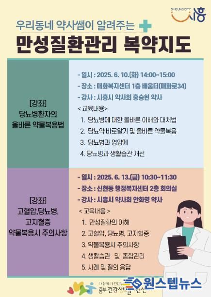 시흥시 중부건강생활지원센터, 만성질환관리 복약지도 강좌 운영