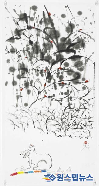 이근우_詩心, 35×68cm, 종이에 먹과 색, 2024