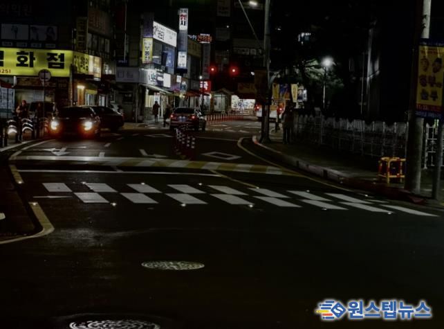 구리시 인창동, 아름마을 횡단보도 8개소에 발광 다이오드(LED) 바닥조명 설치 완료