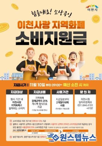 이천시, 경기이천사랑 지역화폐 ‘힘을 내요! 소상공인’ 이벤트 추진