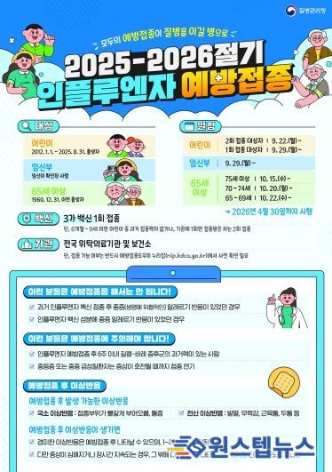 25-26절기 인플루엔자 국가예방접종 안내문