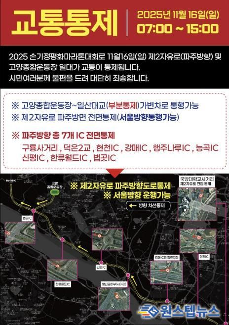 ‘손기정 평화마라톤대회' 교통통제 안내문