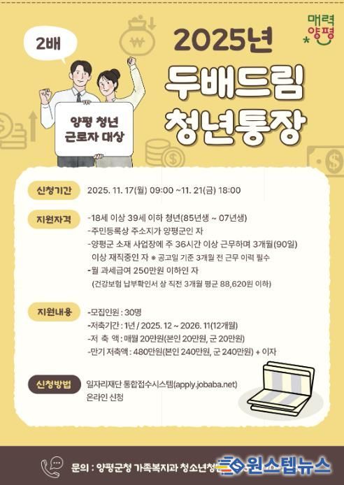 두배드림 청년통장 포스터