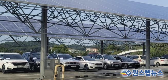 지방세 체납으로 압류된 차량들.