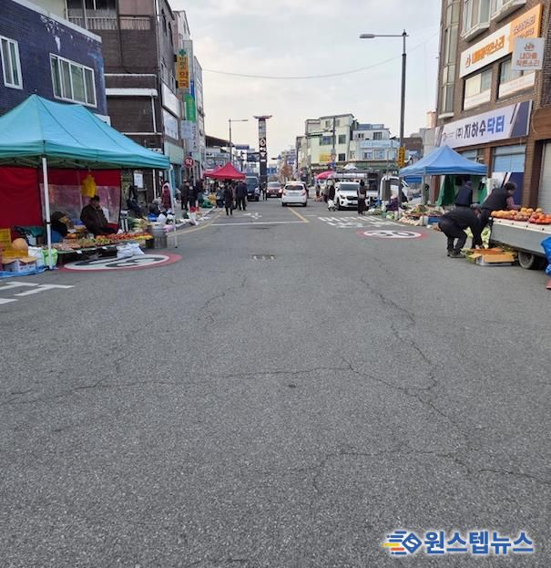 안성오일장 보행안전을 위해 노점 구획 정비에 나선다