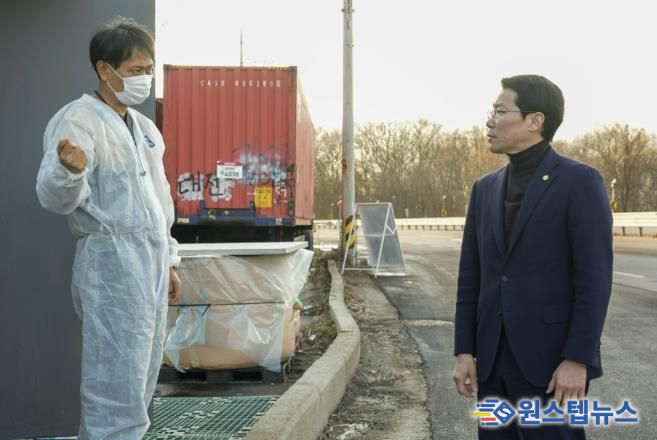 포천시의회 임종훈 의장, 가축방역 거점 소독초소 근무자 격려