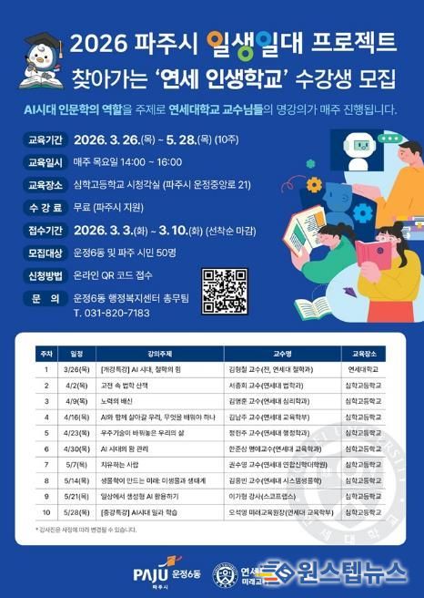 파주시 운정6동, 일생일대 프로젝트 운영