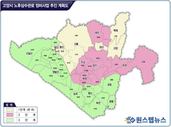 노후 상수관로 정비사업 추진 계획도