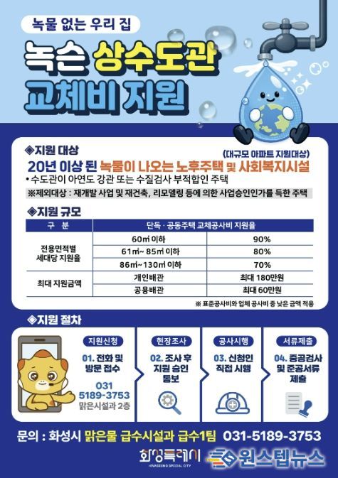 녹물 없는 우리집 수도관 개량지원 사업 홍보 포스터