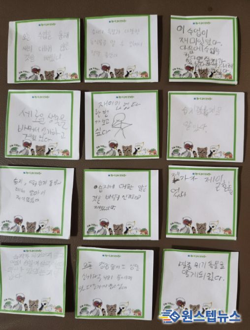 다솜초등학교 학생들이 남긴 교육 후기